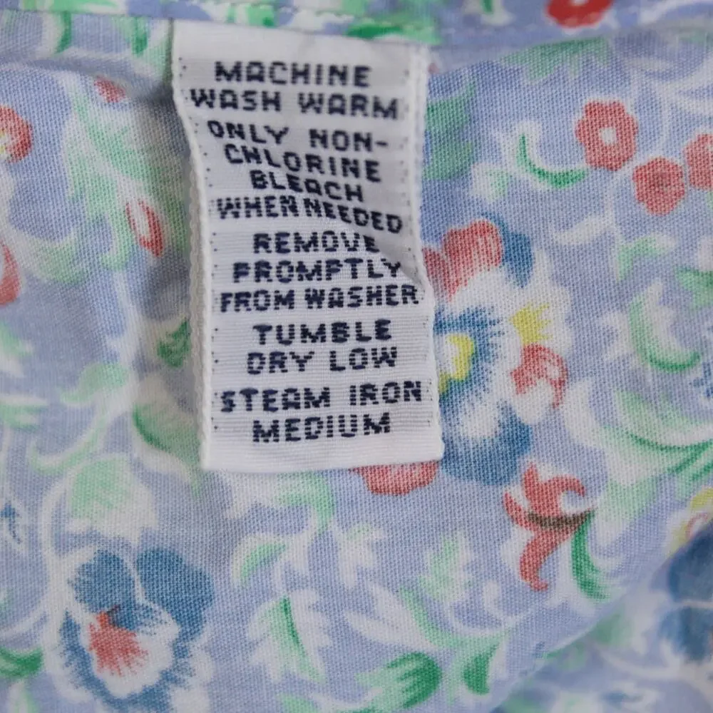 Polo Ralph Lauren Hawaiian Shirt Mens XL Blue Floral Button Up Vacation Preppy